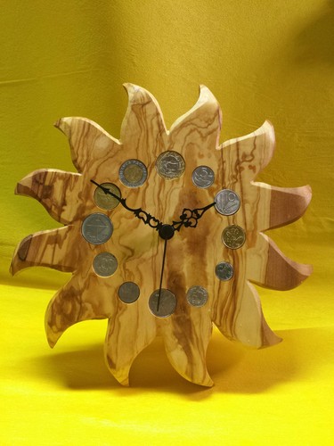 Orologio sole legno ulivo - orologio,