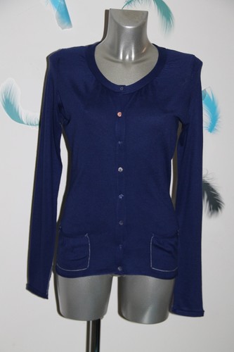 Gilet fin trama blu - gilet,