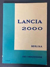LANCIA 2000 Libretto uso e manutenzione 1972