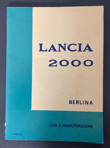 Lancia 2000 libretto - libretto, uso