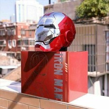 Maschera di Natale Iron Man 1:1 MK5 Jarvis Deformabile Controllo Vocale Casco Indossabile