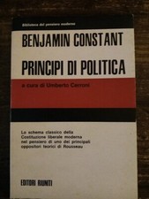 CONSTANT BENJAMIN - PRINCIPI DI POLITICA - EDITORI RIUNITI 1982