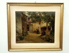 Dipinto Olio Su Supporto Rigido Firmato Giannaccini Ilio , Dipinto Paesaggio 