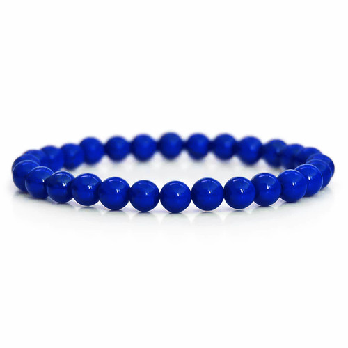 Bracciale perle blu 6mm - perle, da