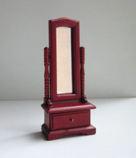 Specchiera Mogano con Cassetto per Casa di Bambole 1:12 Vintage Anni '90