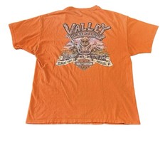 T-shirt vintage Harley Davidson taglia XL casco da miniera cinghiale HD grafica USA OH WV