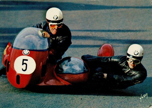 Cartolina bmw sidecar - bmw, racing