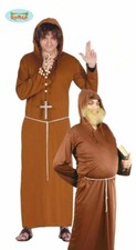 VESTITO FRATE FRANCESCANO PRETE SACERDOTE ADULTO CARNEVALE CHIESA TONACA MARRONE