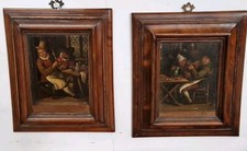 Coppia Di Dipinti Olio Su