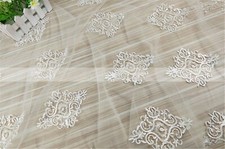 Costume Abito da Sposa Pizzo Bordo Bianco Spento Danza Sera Fai da Te Tessuto 1