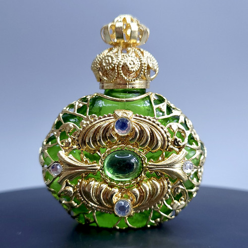 Green glass bottle for - green, perfume