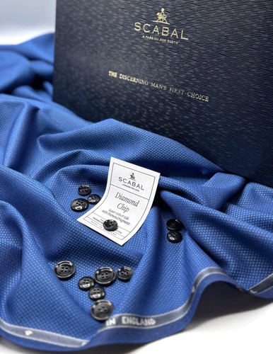 Blue geometric fabric wool - blue,
