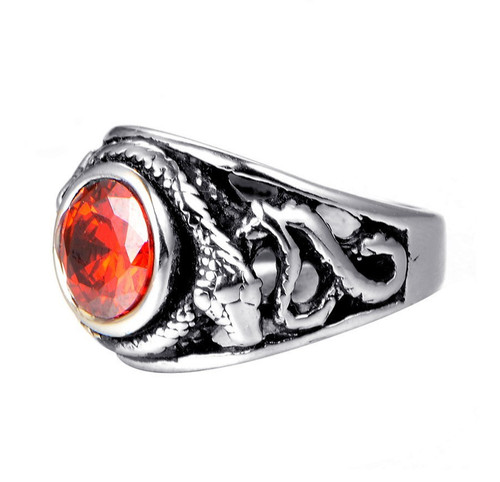 Anello vintage zircone rosso - vintage,