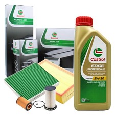 Kit Tagliando VW Passat 1.6/2.0 TDI 4 Filtri CASTROL +Olio 5L Edge Pro LL03 5W30