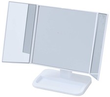 YAMAZEN Specchio da Tavolo Tre Vie Larghezza 43 x Profondità 13 x Altezza 26,5 cm Bianco PM3-