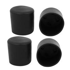 4pcs 28mm PVC Dia Black Round