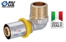 RACCORDO GOMITO MASCHIO A PRESSARE A PINZARE PER TUBO MULTISTRATO GAS