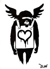 Dr. LOVE Monkey Heart Banksy