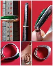 Anello?ARGENTO 925 massiccio STERLING n.14 SMALTO fuoco VINTAGE uomo donna 7 gr