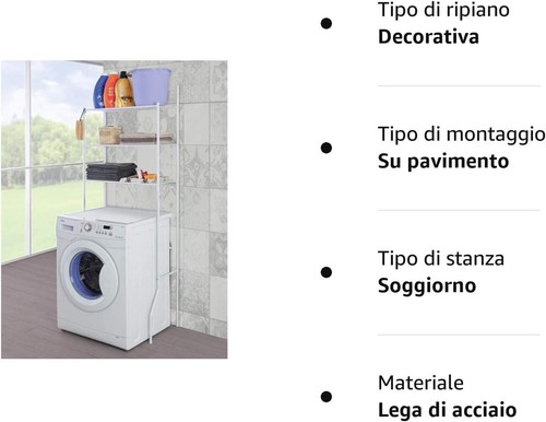 Scaffale bagno sopra lavatrice - sopra,