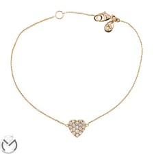 Bracciale oro rosa 18 kt 750 cuore con diamanti 0,30 ct -215/VV-
