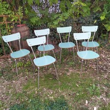 LOTTO DI 6 SEDIE DA CUCINA IN FORMICA VERDE ANNI 60 - 70 DESIGN ITALIANO