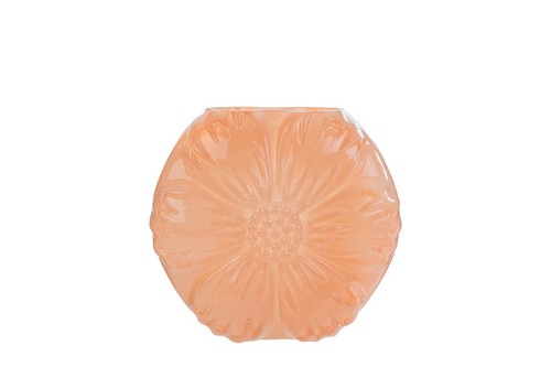 Vaso vetro fiore salmone - vaso,