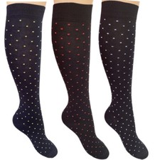 6 Paia Calze Lunghe Donna Fantasia a pois in Caldo Cotone100% Morbide di qualità