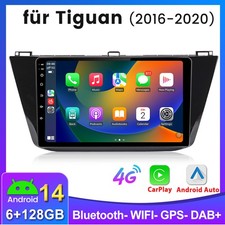 Autoradio 128G Android 14 Apple Carplay GPS per VW Tiguan AD1 AX1 2016-2020 DAB+