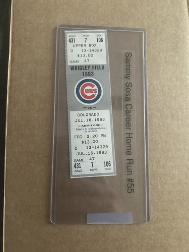 Biglietto chicago cubs 1993 - chicago,