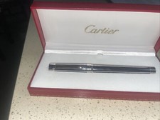 PENNA PASHA CARTIER ROLLERBALL GRADATION OF LINES DECOR BLUE LACQUER PLATIMUN