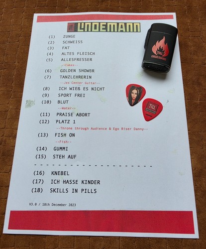 Setlist tour till lindemann - till,