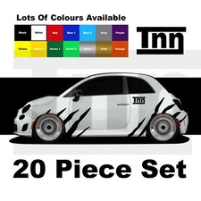 Adesivo decalcomania grafica Abarth Punto Fiat 500 595 Spider Tiger Stripes lati
