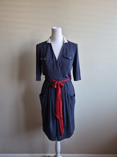 Abito midi vdp blu navy - abito, con