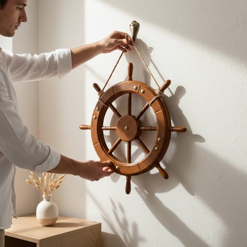 Timone legno tema nautico - in,