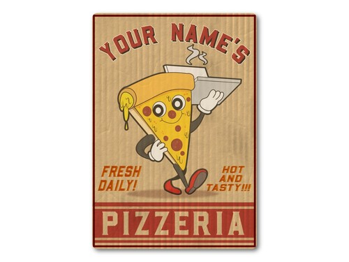 Targa insegna metallo pizzeria - targa,