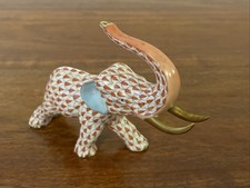 Herend Ungheria rete da pesca in porcellana dipinta a mano ricarica 3,5" elefante 5266