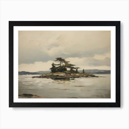 Quadro dipinto lago italiano
