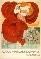 Poster Italiano Originale Vintage Fonte Meo Di Francesco Nonni c1910