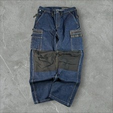 Dunderdon Jeans Uomo 32x34 Blu Y2K Baggy Utility Cargo Skater Anni 90 Grunge Lavoro
