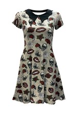 Cuori Labbra Rose Teschio Tela