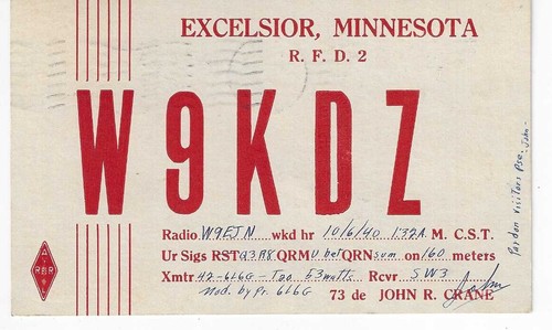 Scheda radio qsl 1940 - scheda,