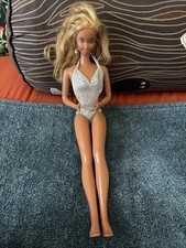 Vintage 1976 Mattel 18" Supersize Super Star Barbie bambola bionda vestito originale