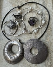 LOTTO silver/silver tone 2orecchini, 2bracciali, Due Ciondoli Argento, 1 Anello.