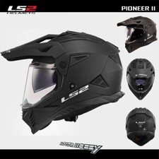 CASCO INTEGRALE LS2 PIONEER II KPA ENDURO TOURING NERO OPACO OMOLOGATO ECE 22.06