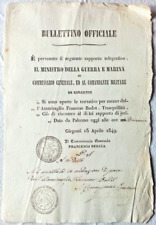1848 RIVOLUZIONE SICILIA -AVVISO CON DOPPIA TRINACRIA  MEDIAZIONE PACE AMM.BUDET
