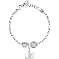 Bracciale Morellato Drops SCZ1320 Bracelet Acciaio Charm Cuori Amore Componibile