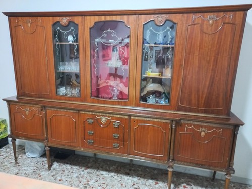 Cristalliera legno intarsiato - legno,