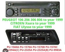 Code Codice Sblocco Radio Clarion Peugeot Citroen Fiat 