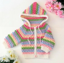 Golfino Neonata Bambina Uncinetto Fatto A Mano Regalo Nascita Bimba